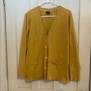 Faded Glory Mustard Yellow Cardigan Sweater